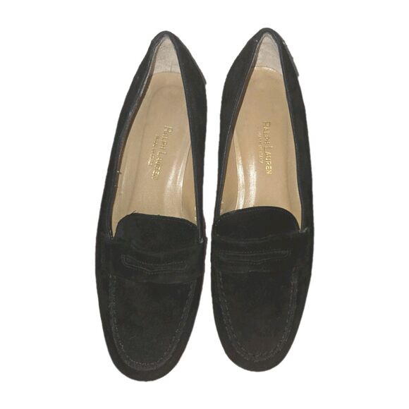 Ralph Lauren Purple Label Black Suede Loafers - Picture 3 of 7